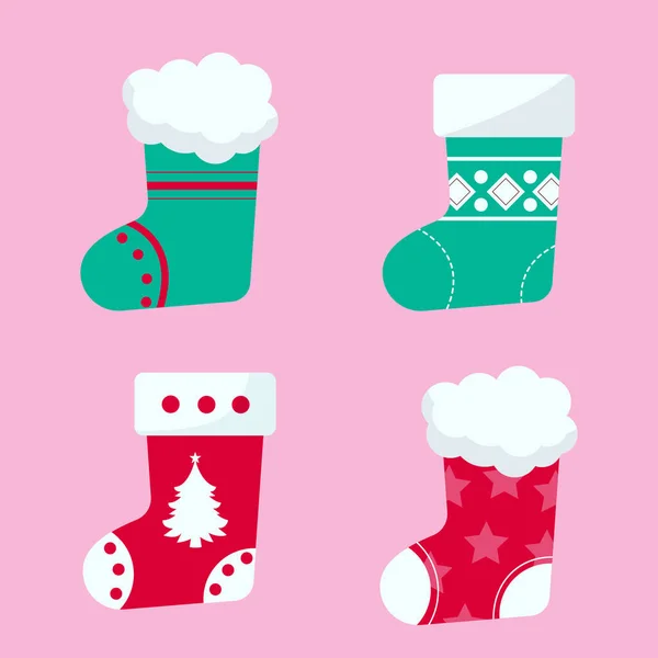 Christmas Sock Gifts Vector Illustration — Stockvektor