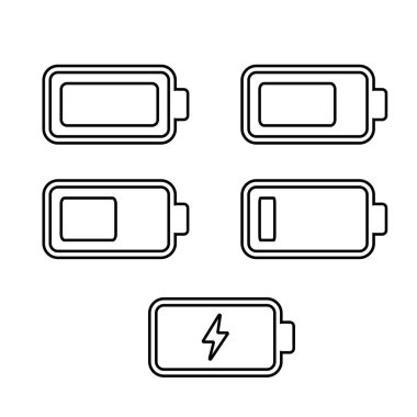 Battery charge. Level indicator. Fully charged line style
