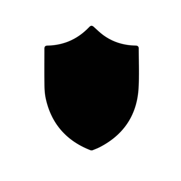 Shield Check Silhouette Safety Badge Vector Illustration — Vector de stock
