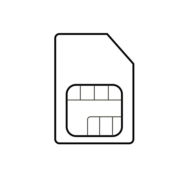 Sim Card Icon Style Line Mobile Phone Card Vector Illustration — ストックベクタ