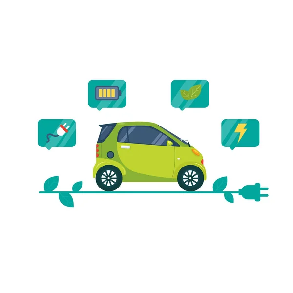 Silhouette Electric Smart Car Vector Illustration — Vector de stock
