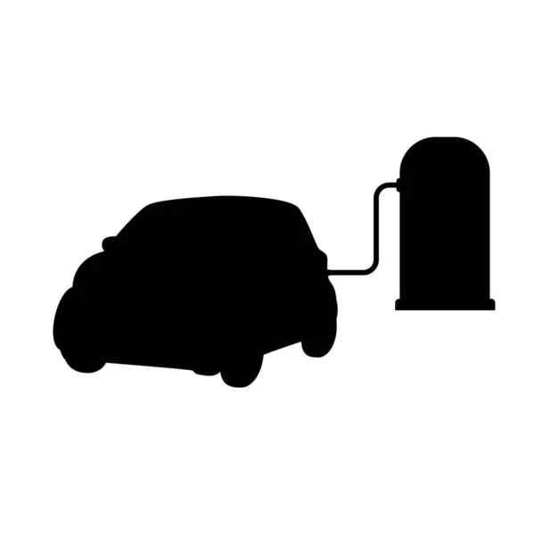 Silhouette Electric Smart Car Vector Illustration —  Vetores de Stock