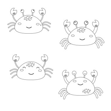Crab in outline style. Vector illustration