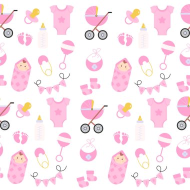 Kusursuz bebek modeli. Bebek partisi. Vektör illüstrasyonu.