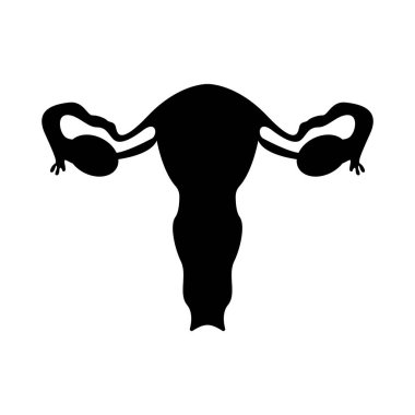 Kadın üreme organı silueti. Vektör illüstrasyonu