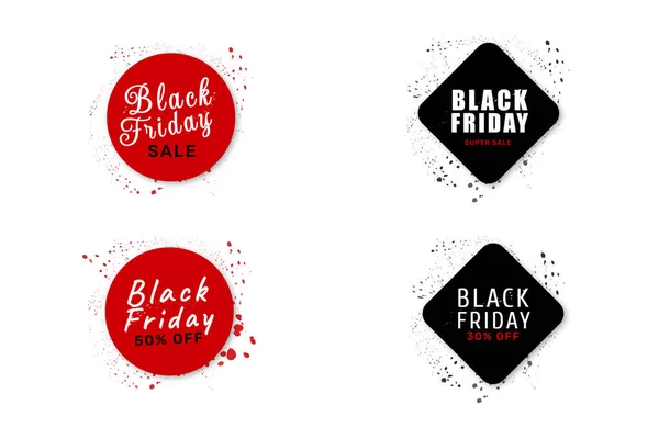 Black Friday Vente Collection Étiquettes Vecteur — Image vectorielle