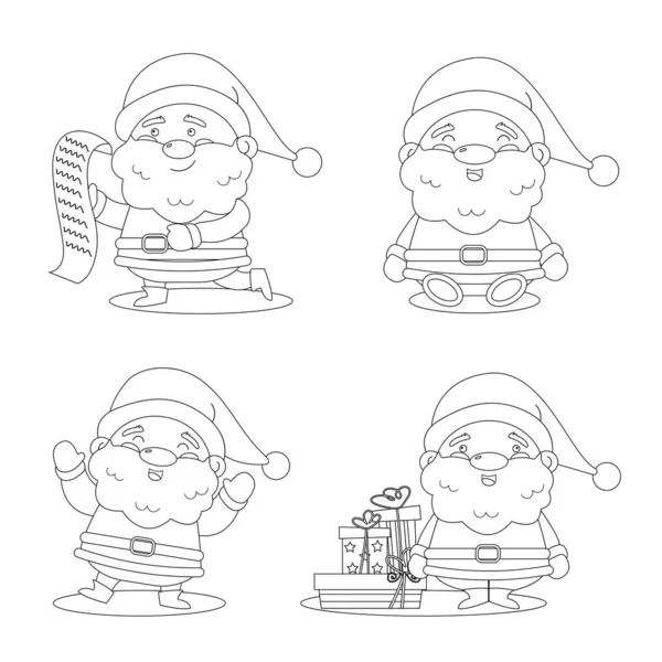 Aperçu Collection Personnage Père Noël Noël — Image vectorielle