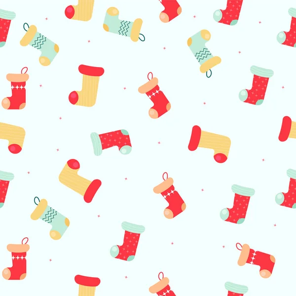 Modèle Chaussette Noël Multicolore Vecteur — Image vectorielle