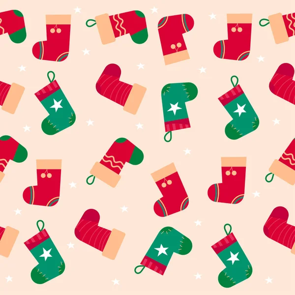 Weihnachtsmuster Aus Verschiedenen Socken Vektor — Stockvektor