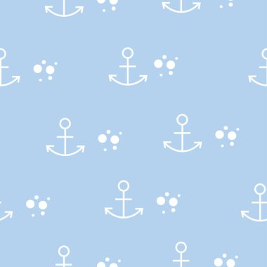 Deniz deseni, mavi çapa. Vektör