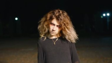 cinematic shot, the awakening of a creepy zombie woman, runs out of the dark and attacks. horror. halloween. real evil.
