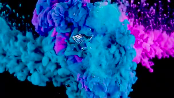 Renk Patlaması Yanardöner Rengarenk Gökkuşağı Duman Tozu Patlama Sıvısı Mürekkep — Stok video