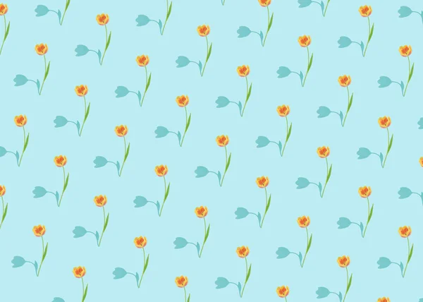 Концепция Весеннего Сезона Свежими Цветущими Красочными Тюльпанами Ярко Голубом Фоне — стоковое фото