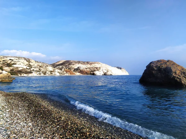 Aphrodites Beach Petra Tou Romiou Sea View Sea Bay Goddess — Fotografie, imagine de stoc