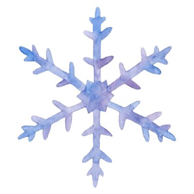 Açık mavi suluboya Kar Tanesi