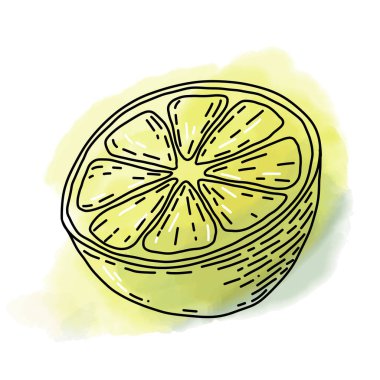 Suluboya kapaklı Limon Yarısı