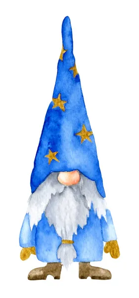 Akwarelowy czarodziej gnome — Zdjęcie stockowe