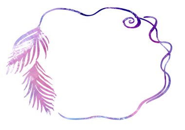 Kaligrafik çok renkli çerçeve serbest çizim. Renkli pembe, menekşe, leylak ve mor sanatsal klasik daire çerçevesi. Bilgi, Katalog, arkaplan.