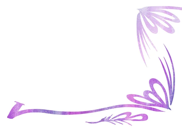 Acuarela Marcos en el estilo de arte de línea sobre un fondo blanco. violeta, púrpura y lila colores —  Fotos de Stock