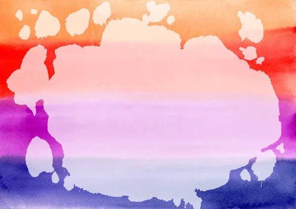 水彩画的抽象背景.橙色、红色和紫色的水平线点缀纹理.包装及网页用水彩彩虹背景图 — 图库照片