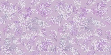 Dijital kağıt tekstil ambalajı için suluboya kusursuz desen. Mor, mor, beyaz, gri ve eflatun suluboya ve pembe arkaplandaki sanat çiçekleri