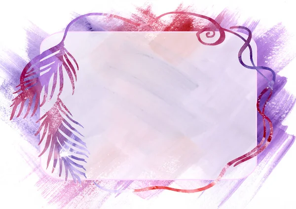 Circle Aquarell malen abstrakten Rahmen auf weißem Hintergrund. Textur der roten und violetten Flecken. Hintergrund von Spots für Verpackung und Web — Stockfoto