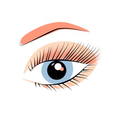 Çizgi sanatı el yazısı rengarenk makyaj güzel açık göz