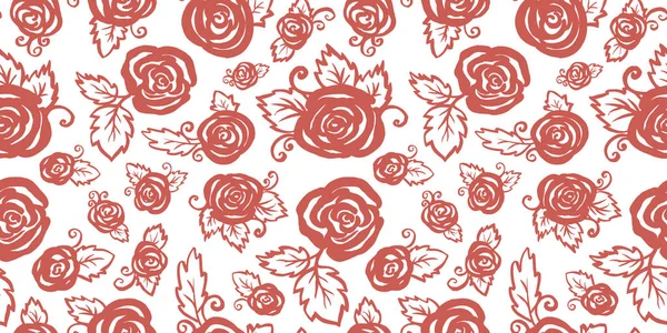 Spring Multicolor floral Seamless pattern red branch and Rose Flower on white background. Flowers element with packaging — 图库照片