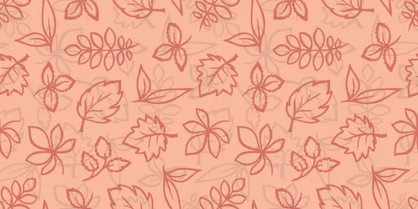Multicolor Autumn watercolor floral Seamless pattern red and gray fall Leave on beige background. Flowers element with packaging — 图库照片