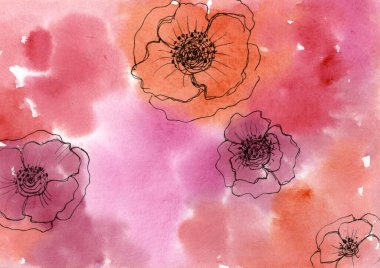 Çiçeklerle soyut arkaplan