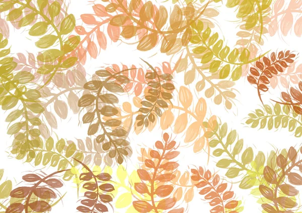 Multicolor Natural Background. Green, yellow and beige leaves — Stockfoto