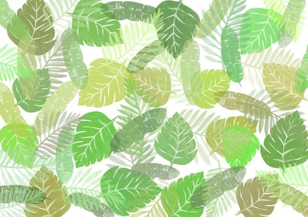 Green, yellow and brown leaves background — Stock Photo, Image