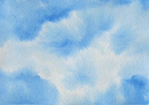 Nature Contexte. Aquarelle Ciel bleu et nuage — Photo