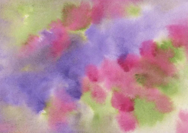 Aquarelle fond abstrait. Taches violettes, rouges et vertes — Photo