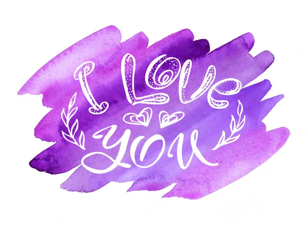 Szeretlek - gyönyörű betűk. A kalligráfia szövege — Stock Fotó
