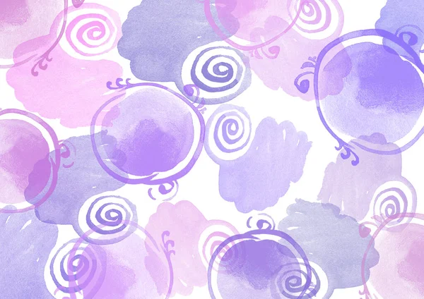 水彩画的背景。紫色和粉色背景 — 图库照片
