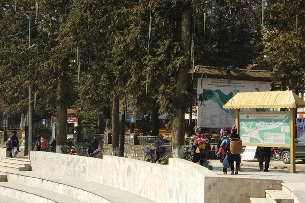 Centrala Torget Sapa Stad Vietnam — Stockfoto