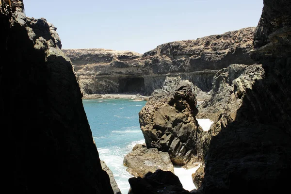 Ajuy Grottor Puerto Pena Fuerteventura Spanien Stockbild