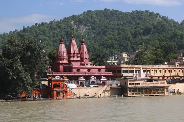 Templo Bholanath Sevashram Terraplén Del Río Ganiga Ciudad Haridwar India — Foto de Stock