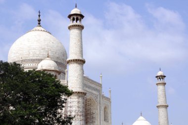 Taj Mahal, Yamuna Nehri manzaralı. Agra, Hindistan