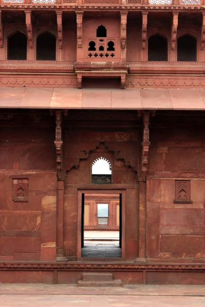 Passagens Portas Forte Vermelho Cidade Agra Índia — Fotografia de Stock