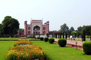 Tac Mahal 'in giriş kapısı. Agra, Hindistan