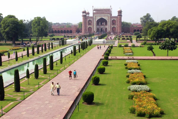 Porta Entrada Para Taj Mahal Agra Índia Imagens De Bancos De Imagens