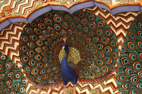 Mosaico Pavão Palácio Cidade Jaipur Índia — Fotografia de Stock