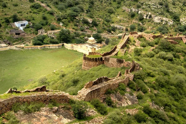 Schutzmauer Von Jaigarh Fort Und Bernstein Fort Jaipur Indien — Stockfoto