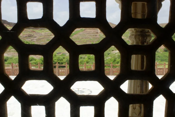 Jaswant Thada記念碑 Jodhpurで大理石の窓彫刻 インド — ストック写真