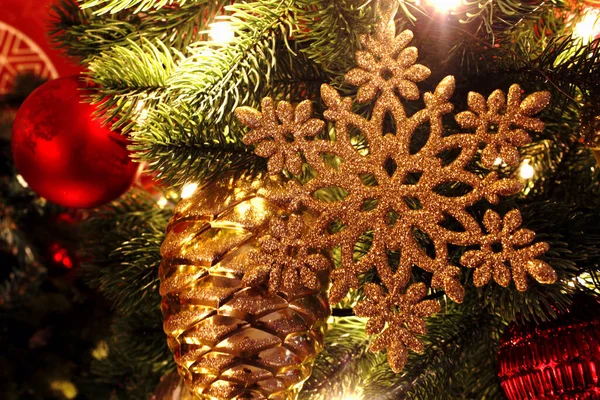 Christmas Decorations Snowflake Christmas Tree Illumination — Stockfoto