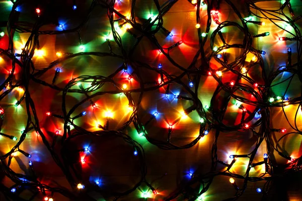 New Year Decorations Multicolored Light Bulbs — Stockfoto