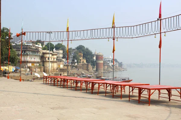 Vista Assi Ghat Río Ganges Varanasi India — Foto de Stock