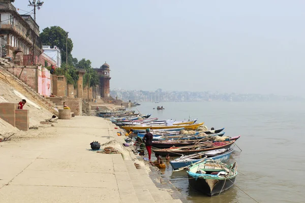 View Banaras Ghat Varanasi India — Φωτογραφία Αρχείου
